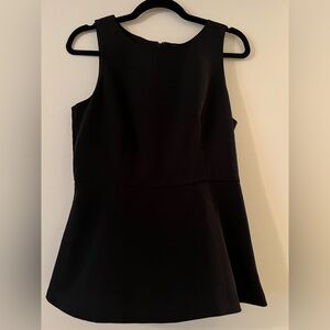 Elegant Black Sleeveless Peplum Top